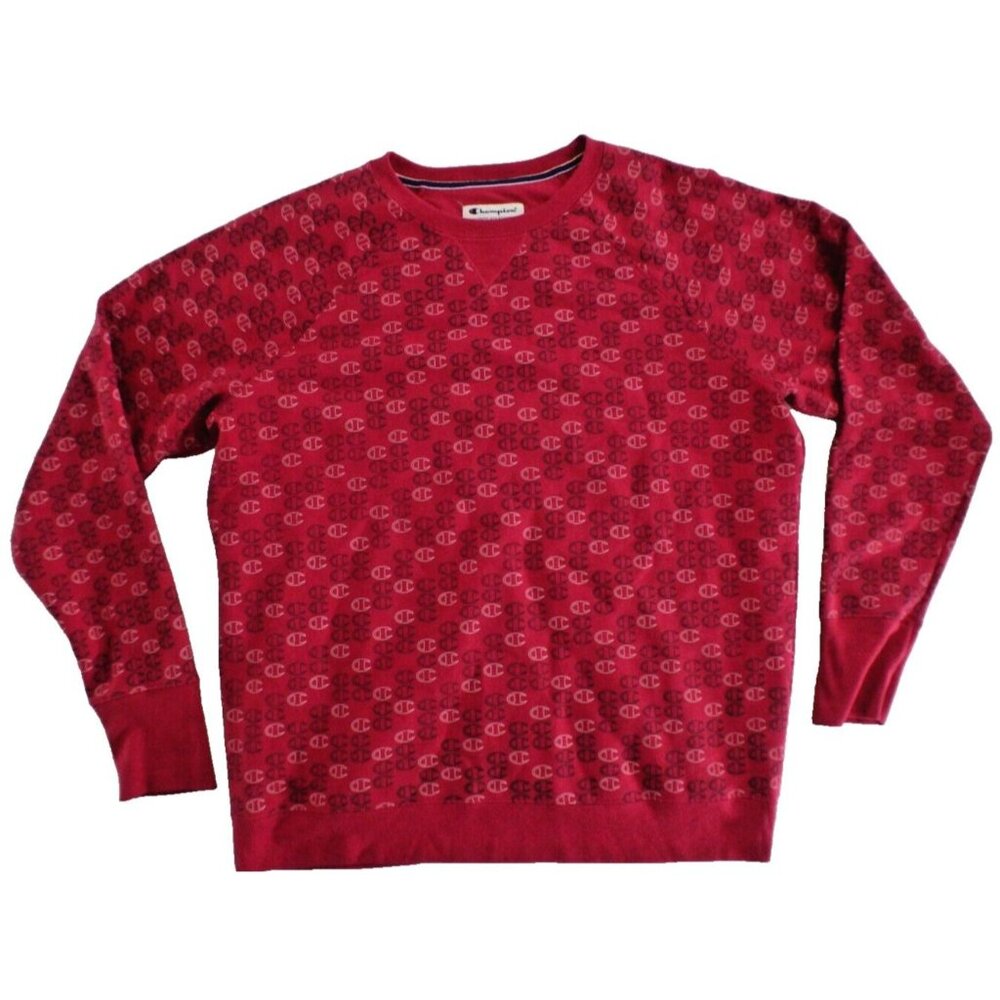 Vintage Champion Sweater Size XL -‎ All Over Logo Pattern